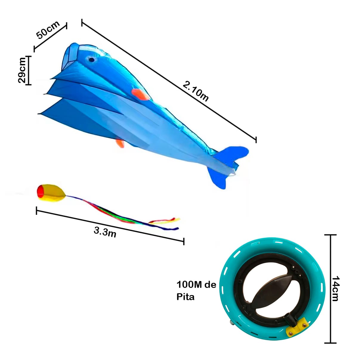 Miniatura 7 de Cometa Ballena 3D Gigante COM-2-3